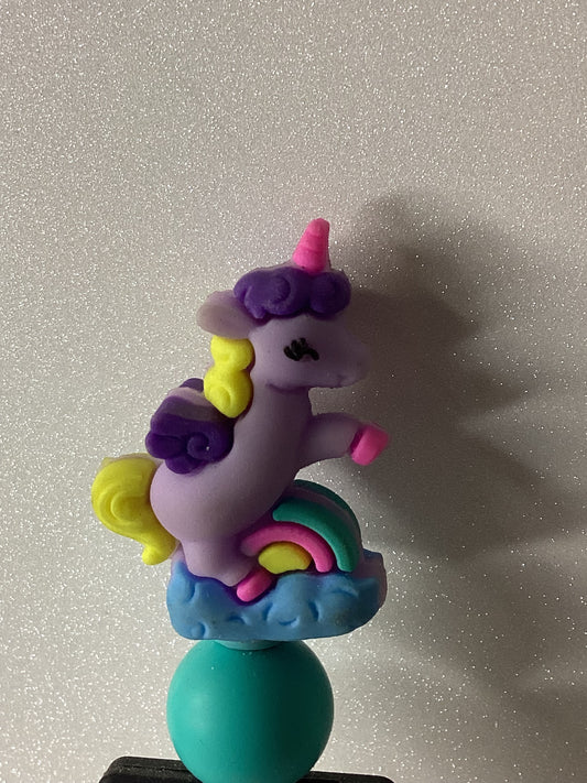 Purple unicorn pen topper