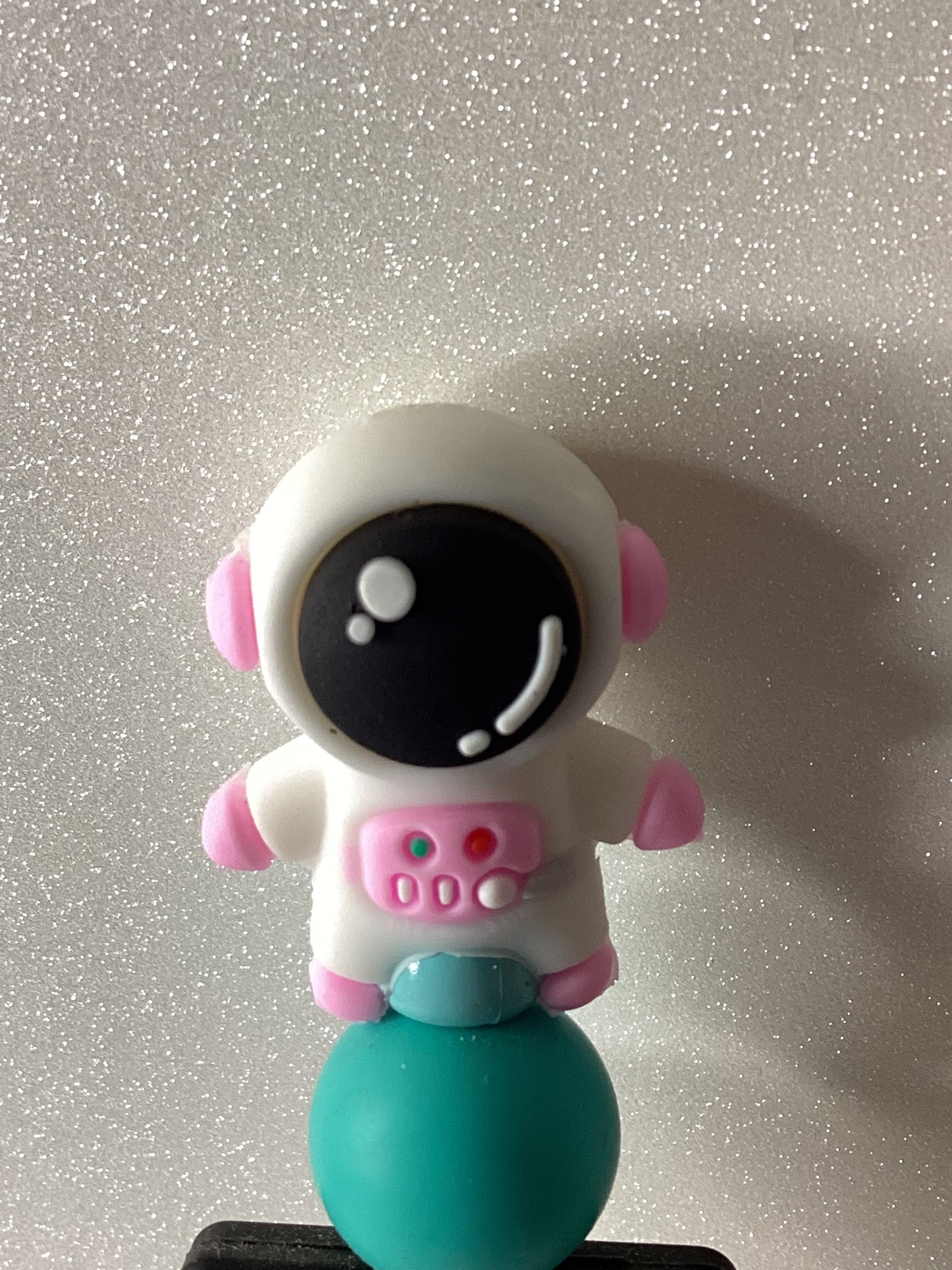 Pink astronaut pen topper