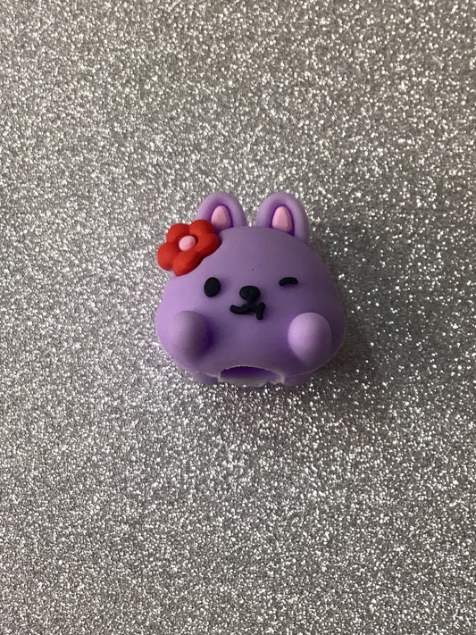 Purple bunny pen topper