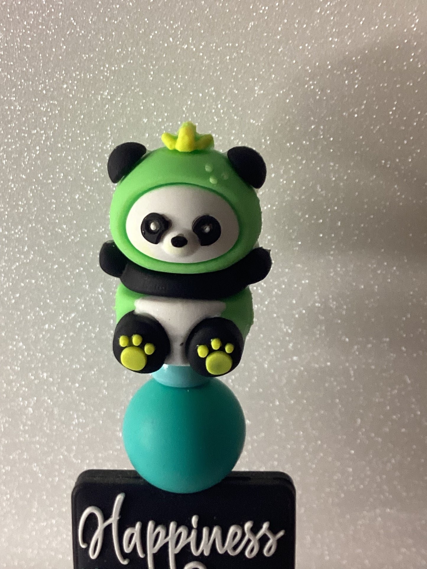 Green panda pen topper