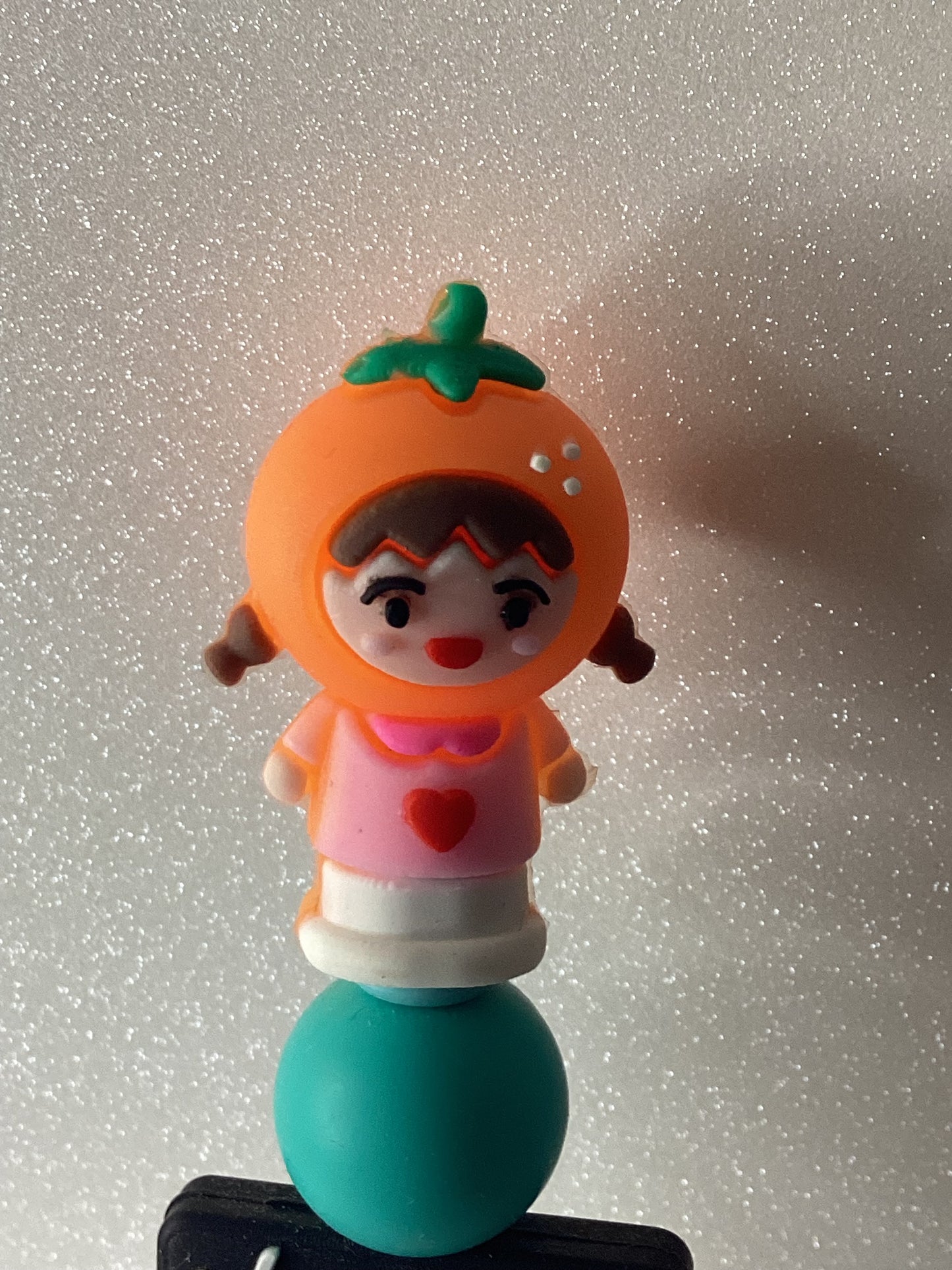 Orange girl pen topper